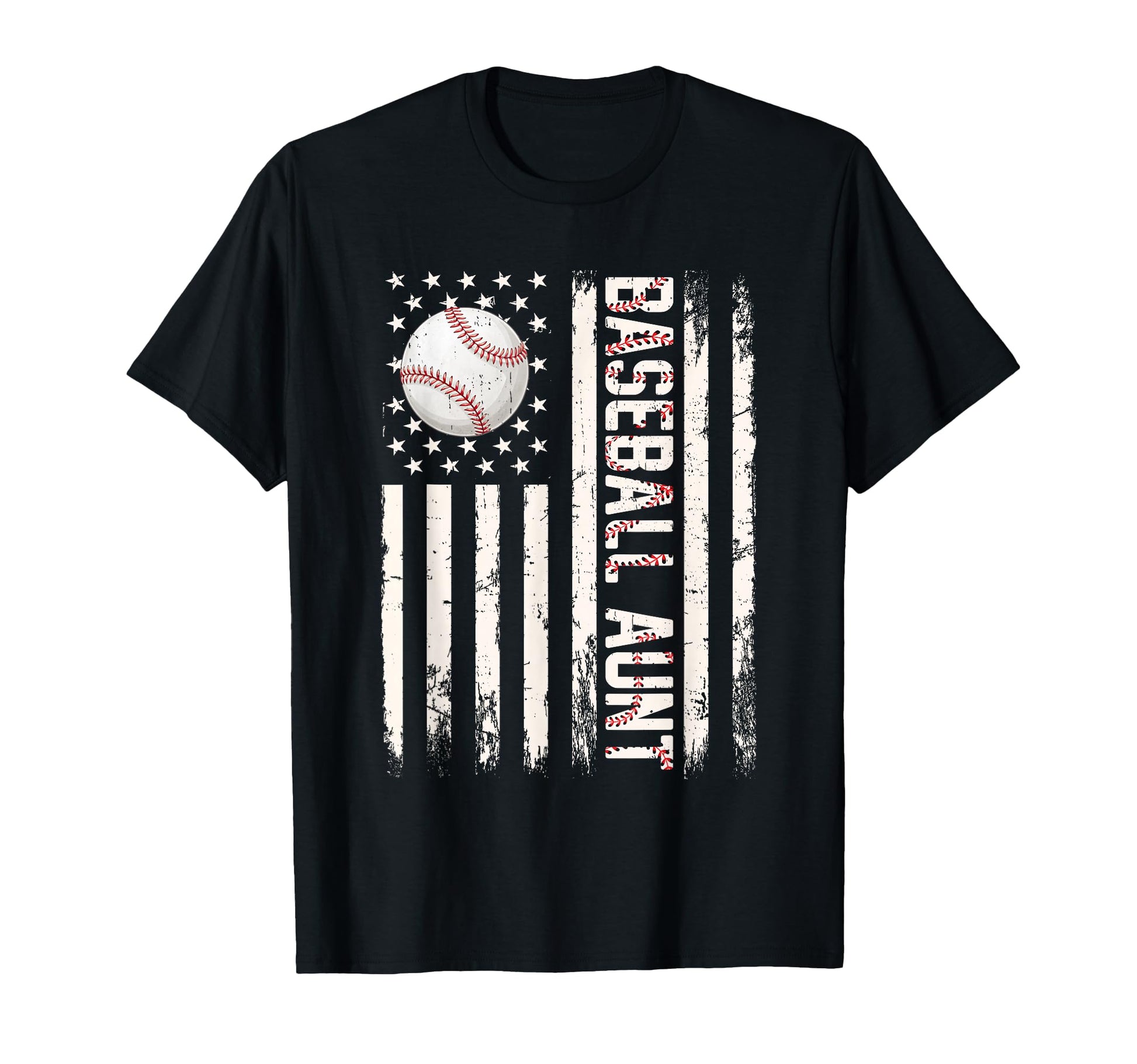 Baseball Aunt Usa American Flag T-Shirt - Novelty Apparel Men Women - T-Shirt, Sweatshirt, Hoodie