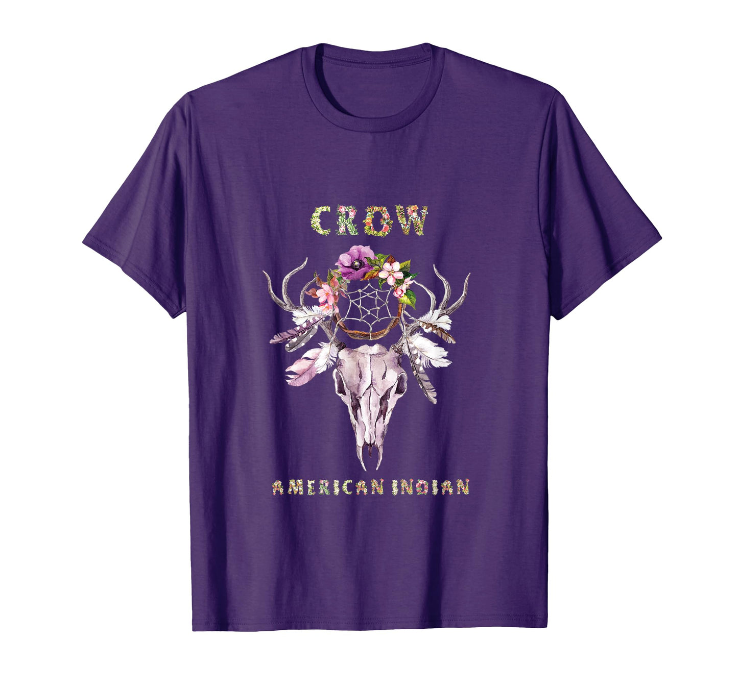 Crow American Indian Tribe Boho Floral T-Shirt - Unique Graphic Unisex - T-Shirt, Sweatshirt, Hoodie