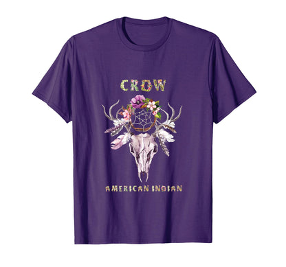 Crow American Indian Tribe Boho Floral T-Shirt - Unique Graphic Unisex - T-Shirt, Sweatshirt, Hoodie