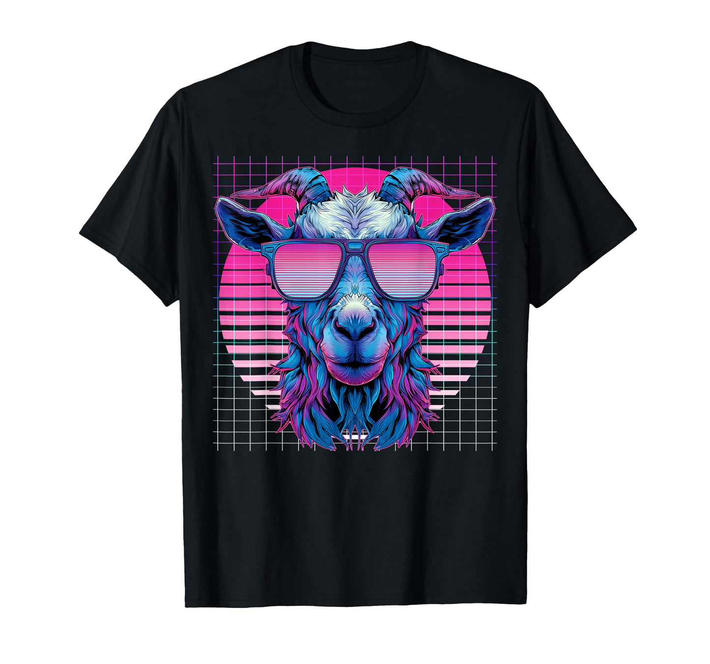 Goat Sunglasses Farm Farmer Vaporwave T-Shirt - Aesthetic Graphic Unisex - T-Shirt, Sweatshirt, Hoodie