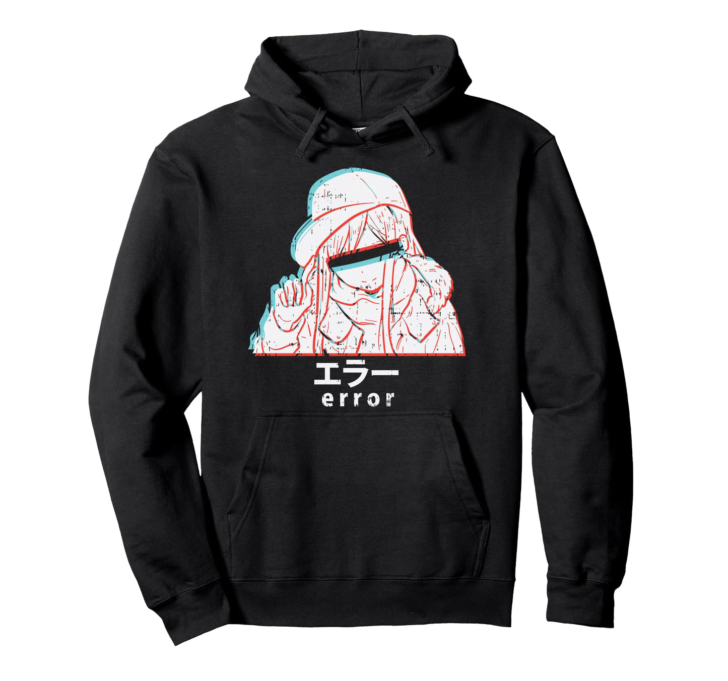 Anime Error Glitch Aesthetic Japanese Hoodie - Graphic Print Men Women - T-Shirt, Sweatshirt, Hoodie