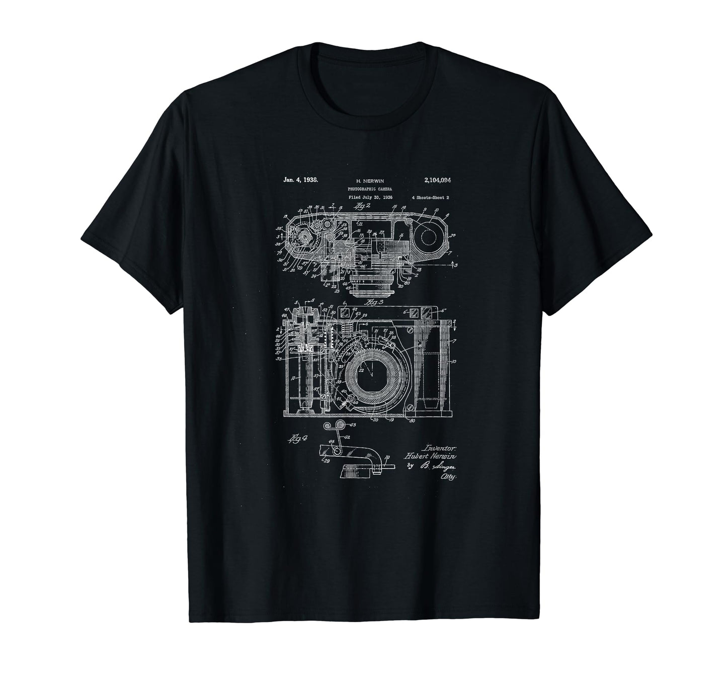 Camera Old Blueprint Patent Invention T-Shirt - Unique Graphic Men Women - T-Shirt, Sweatshirt, Hoodie