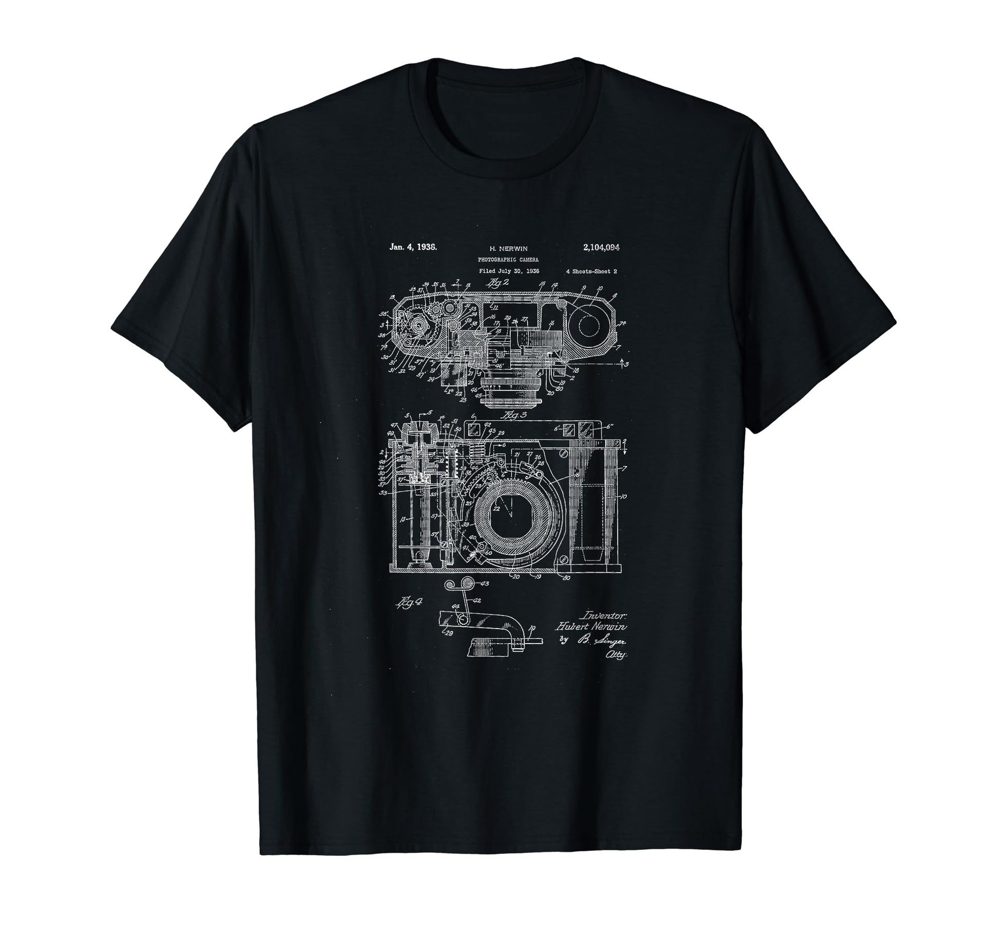 Camera Old Blueprint Patent Invention T-Shirt - Unique Graphic Men Women - T-Shirt, Sweatshirt, Hoodie
