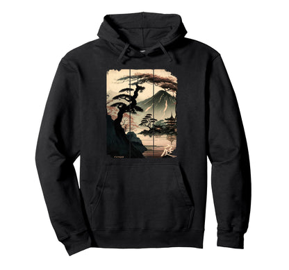 Japanese Landscape Vaporwave Japan Hoodie - Custom Art Print Men Women - T-Shirt, Sweatshirt, Hoodie