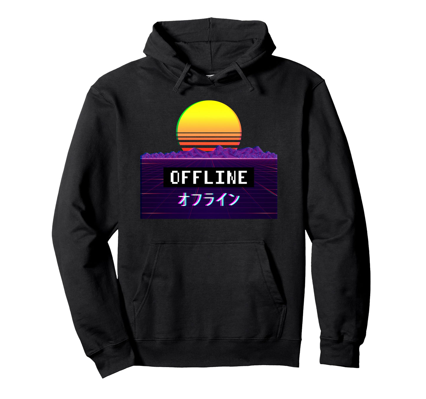 Offline Vaporwave Aesthetic Japanese Hoodie - Novelty Apparel Unisex - T-Shirt, Sweatshirt, Hoodie