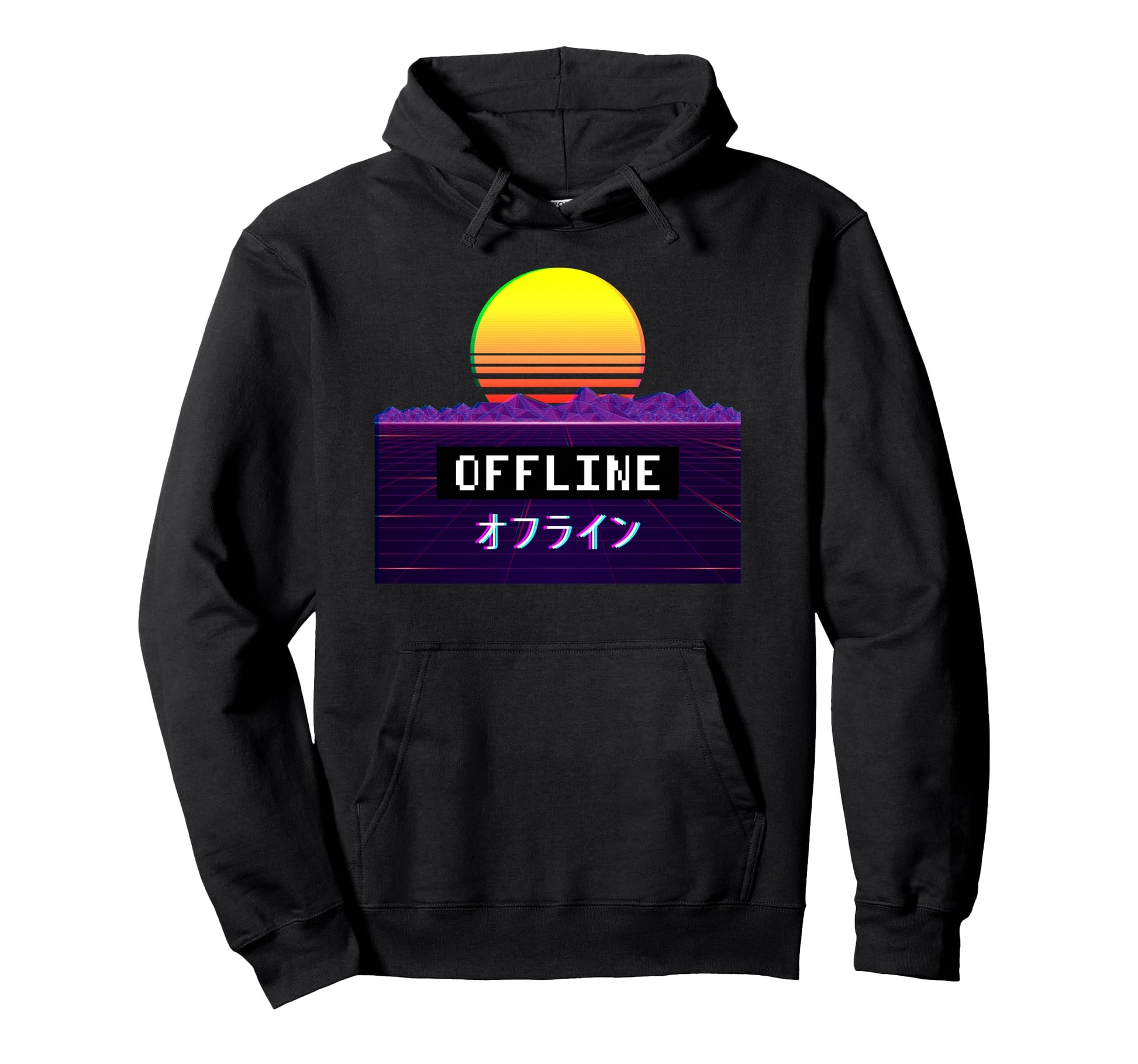 Offline Vaporwave Aesthetic Japanese Hoodie - Novelty Apparel Unisex - T-Shirt, Sweatshirt, Hoodie