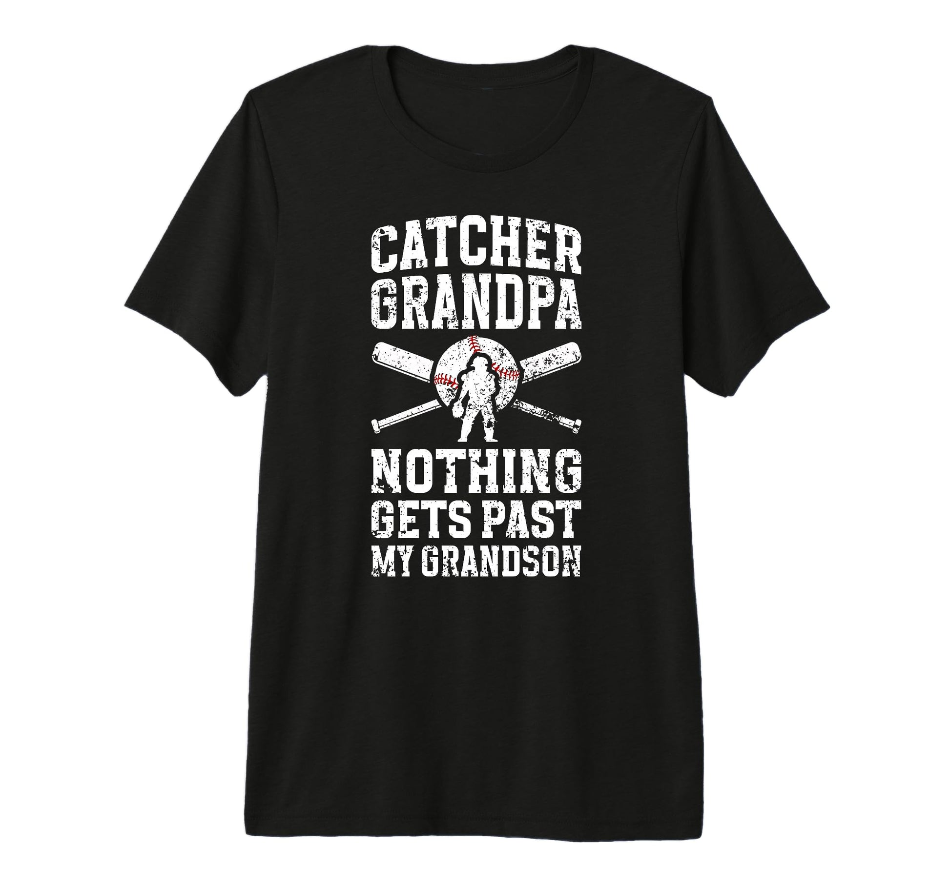 Mens Proud Baseball Catcher Grandpa T-Shirt - Custom Art Print Unisex - T-Shirt, Sweatshirt, Hoodie
