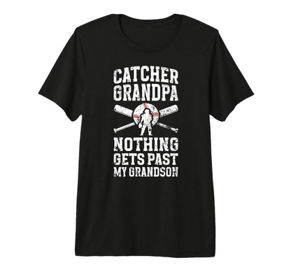Mens Proud Baseball Catcher Grandpa T-Shirt - Custom Art Print Unisex - T-Shirt, Sweatshirt, Hoodie