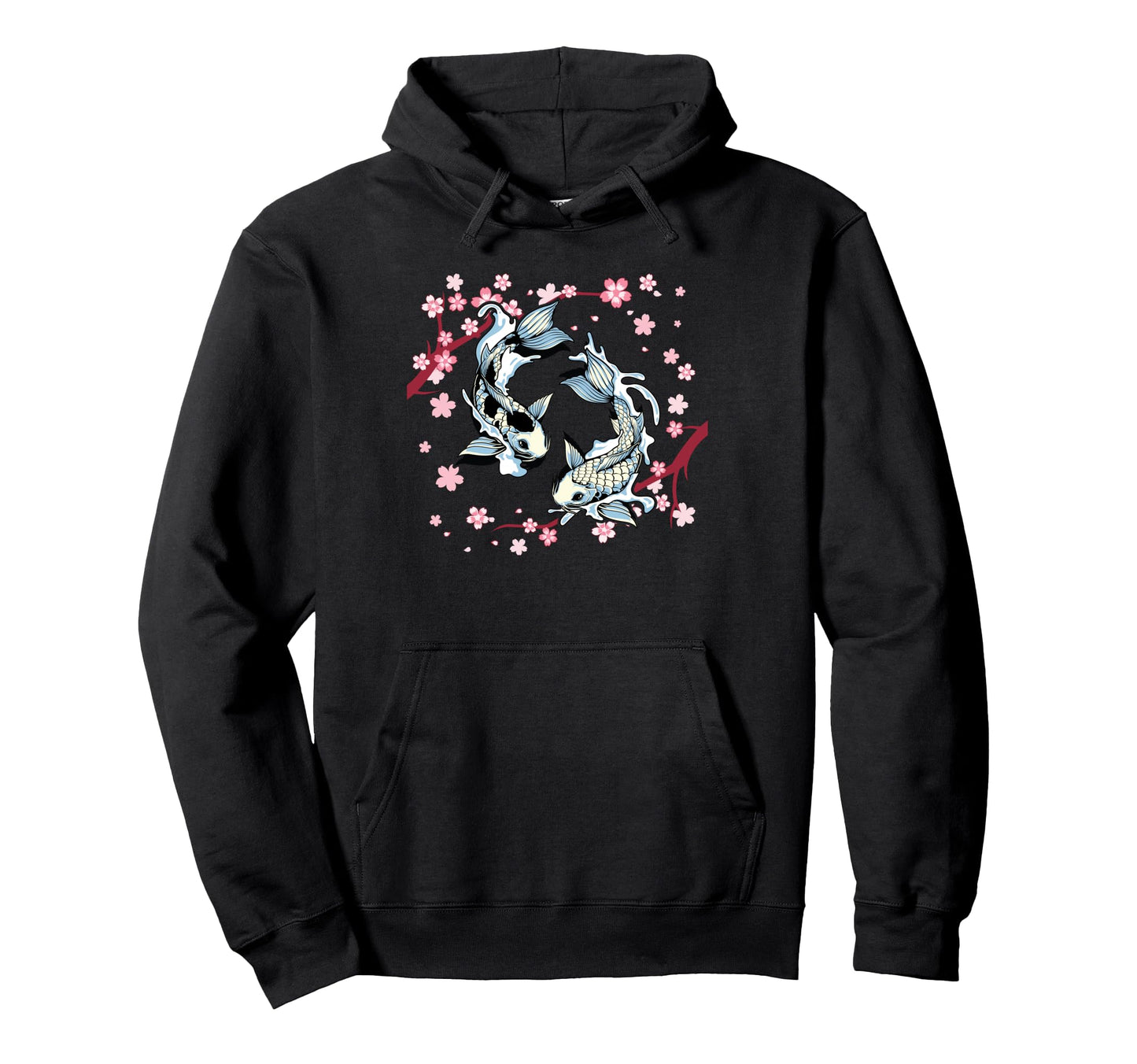 Koi Cherry Blossom Japanese Art Hoodie - Custom Art Print Men Women - T-Shirt, Sweatshirt, Hoodie