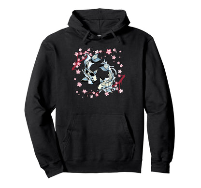 Koi Cherry Blossom Japanese Art Hoodie - Custom Art Print Men Women - T-Shirt, Sweatshirt, Hoodie