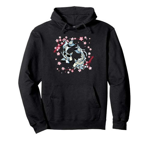 Koi Cherry Blossom Japanese Art Hoodie - Custom Art Print Men Women - T-Shirt, Sweatshirt, Hoodie