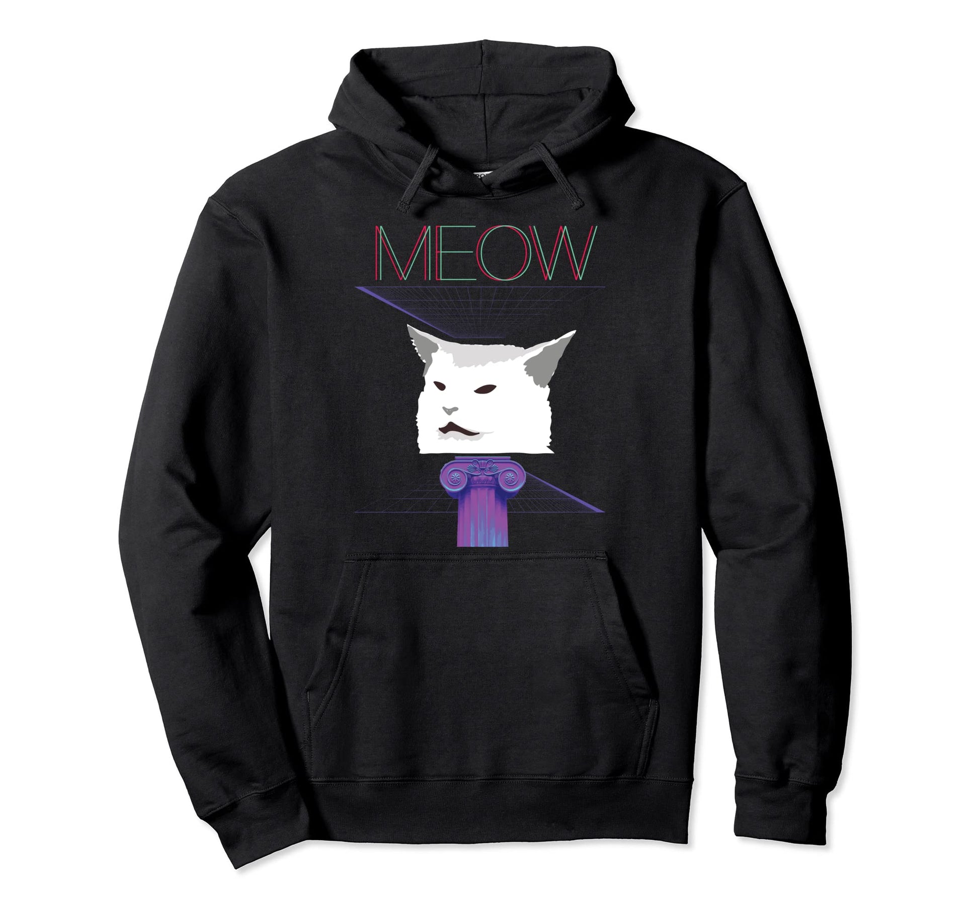 Vaporwave Aesthetic Cat Meme Hoodie - Graphic Print Men Women - T-Shirt, Sweatshirt, Hoodie