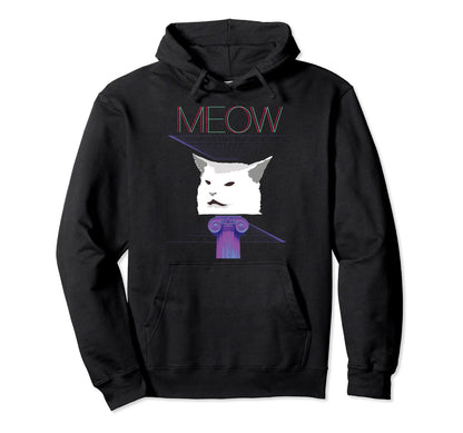 Vaporwave Aesthetic Cat Meme Hoodie - Graphic Print Men Women - T-Shirt, Sweatshirt, Hoodie