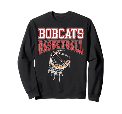 Red Bobcats Basketball Mom Sweatshirt - Casual Everyday Wear for Adults - T-Shirt, Sweatshirt, Hoodie