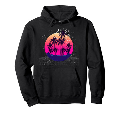 Vaporwave Aesthetic 80S Art Tropical Hoodie - Novelty Apparel for Adults - T-Shirt, Sweatshirt, Hoodie