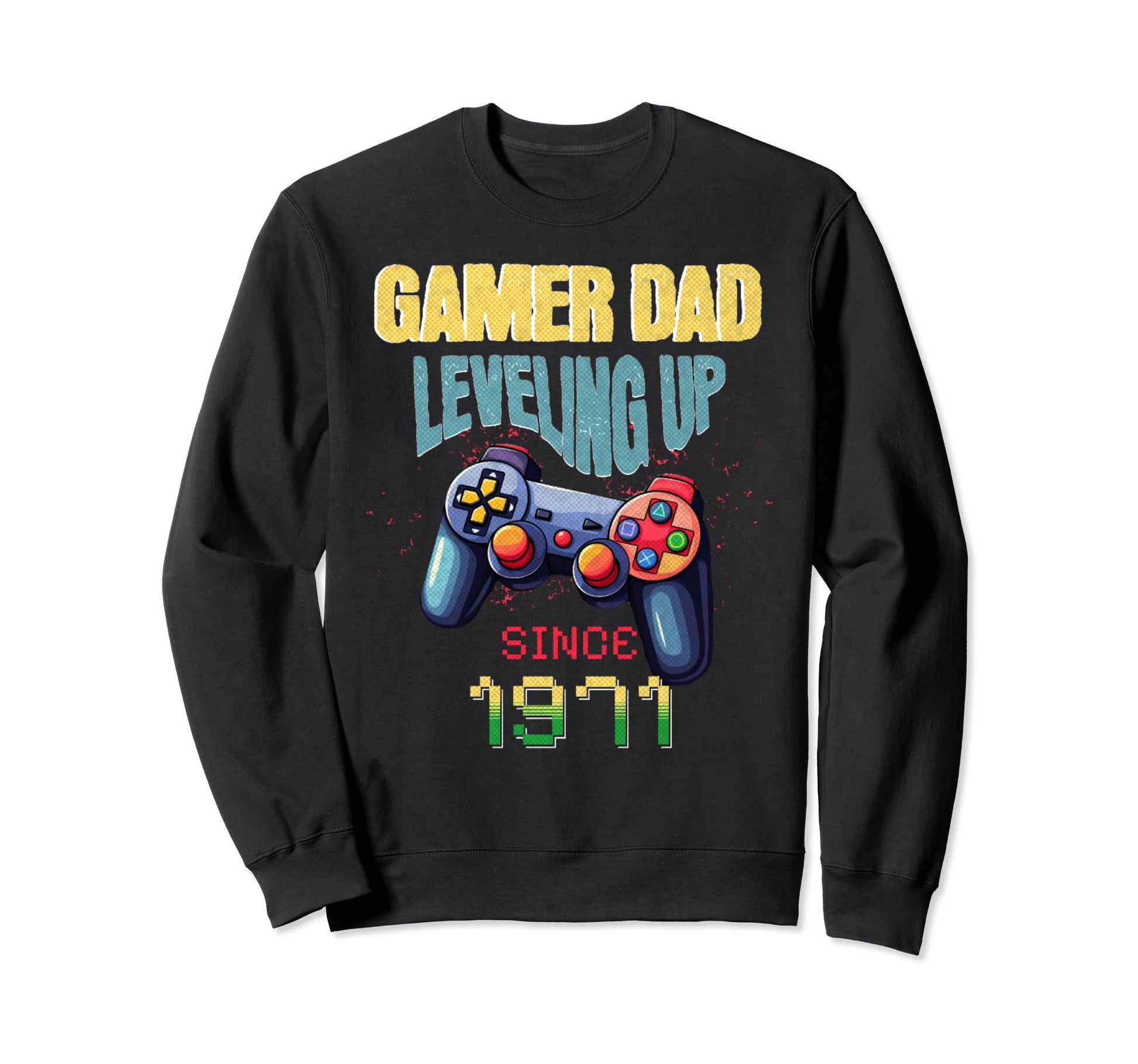 Gamer Dad Leveling Up Since 1971 Sweatshirt - Minimalist Print for Adults - T-Shirt, Sweatshirt, Hoodie
