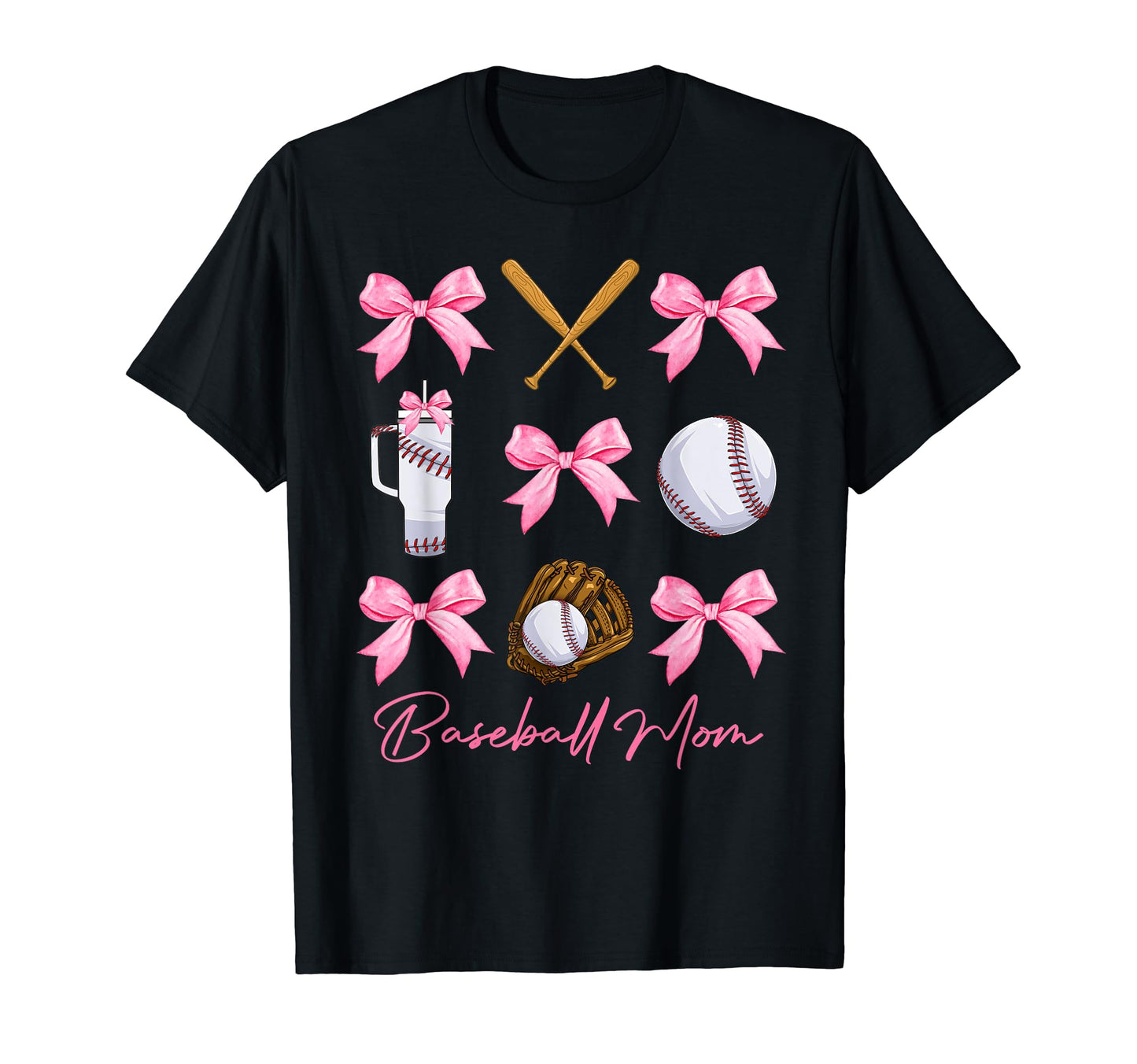 Funny Baseball Mom Era Bows Baseball T-Shirt - Trendy Graphic Men Women - T-Shirt, Sweatshirt, Hoodie