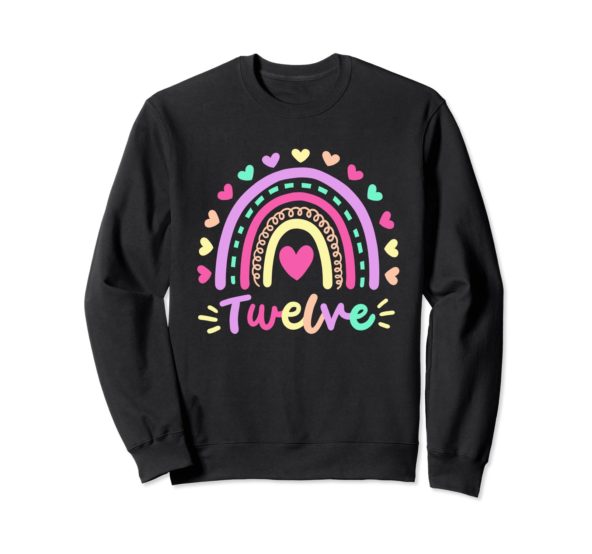 Twelve 12Th Birthday Rainbow Boho Sweatshirt - Streetwear Style for Adults - T-Shirt, Sweatshirt, Hoodie