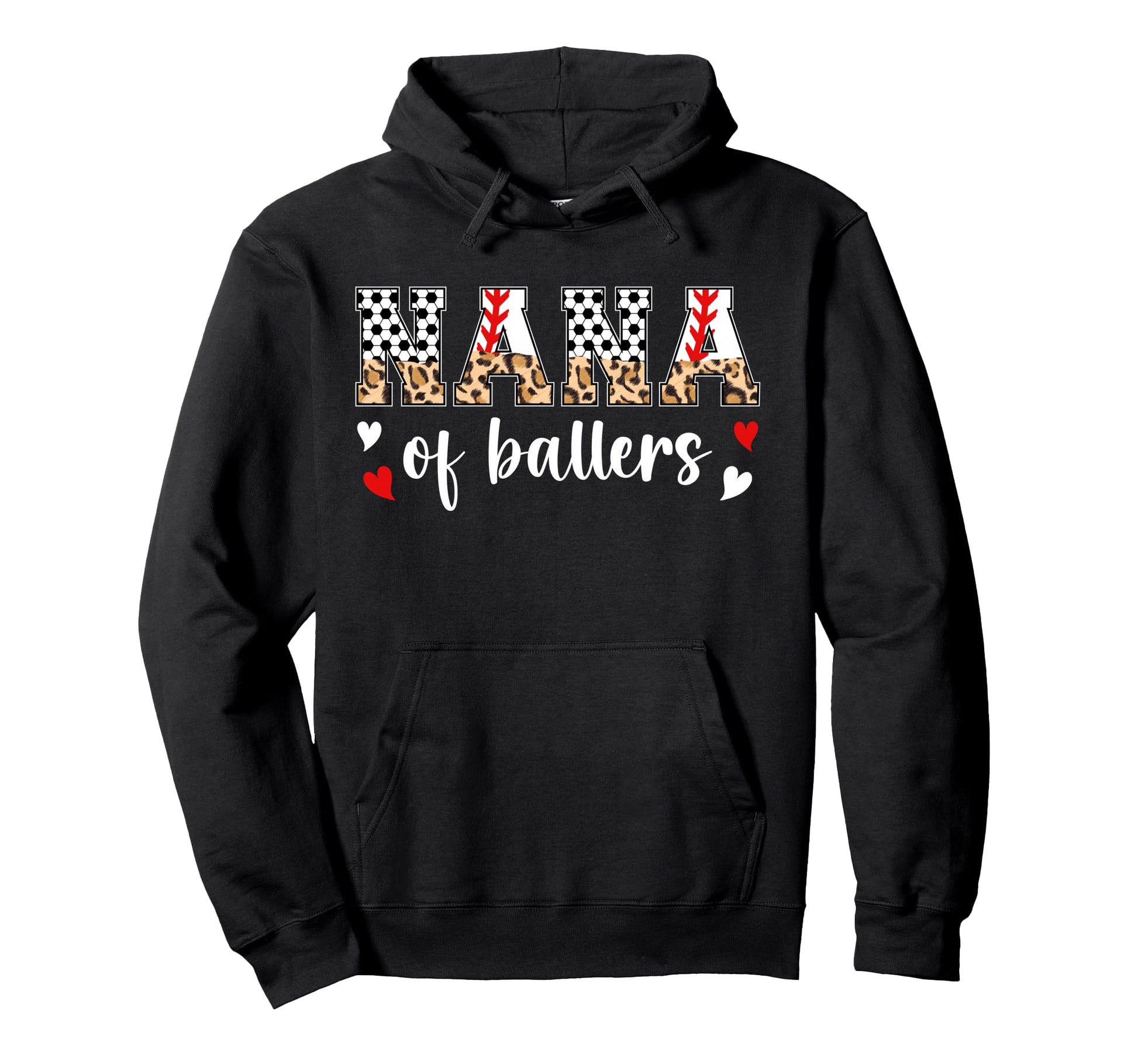 Nana Ballers Baseball Soccer Nana Hoodie - Trendy Graphic for Adults - T-Shirt, Sweatshirt, Hoodie
