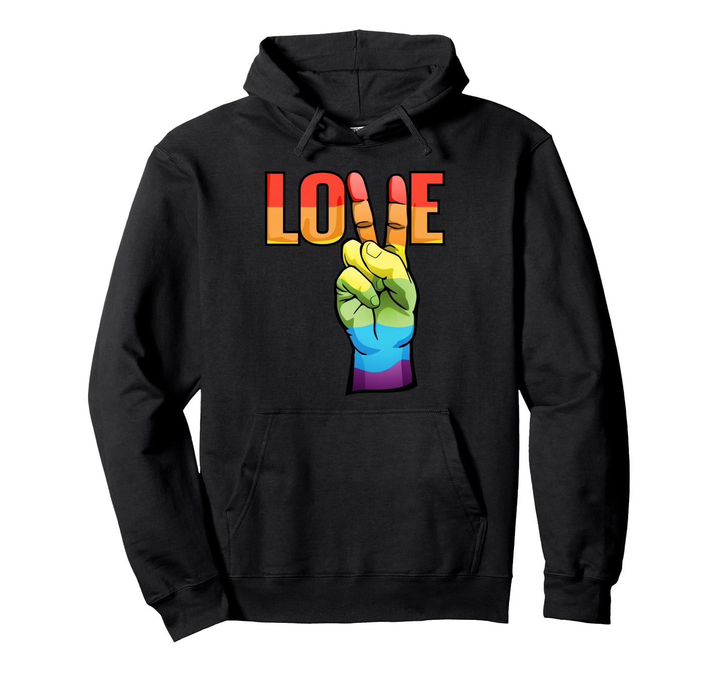 Love Peace Sign Rainbow Hoodie - Custom Art Print Unisex - T-Shirt, Sweatshirt, Hoodie