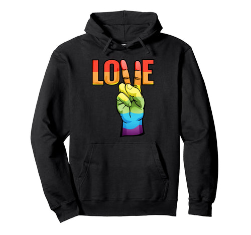 Love Peace Sign Rainbow Hoodie - Custom Art Print Unisex - T-Shirt, Sweatshirt, Hoodie