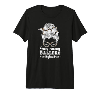 Raising Ballers Volleyball Mom T-Shirt - Graphic Print for Adults - T-Shirt, Sweatshirt, Hoodie
