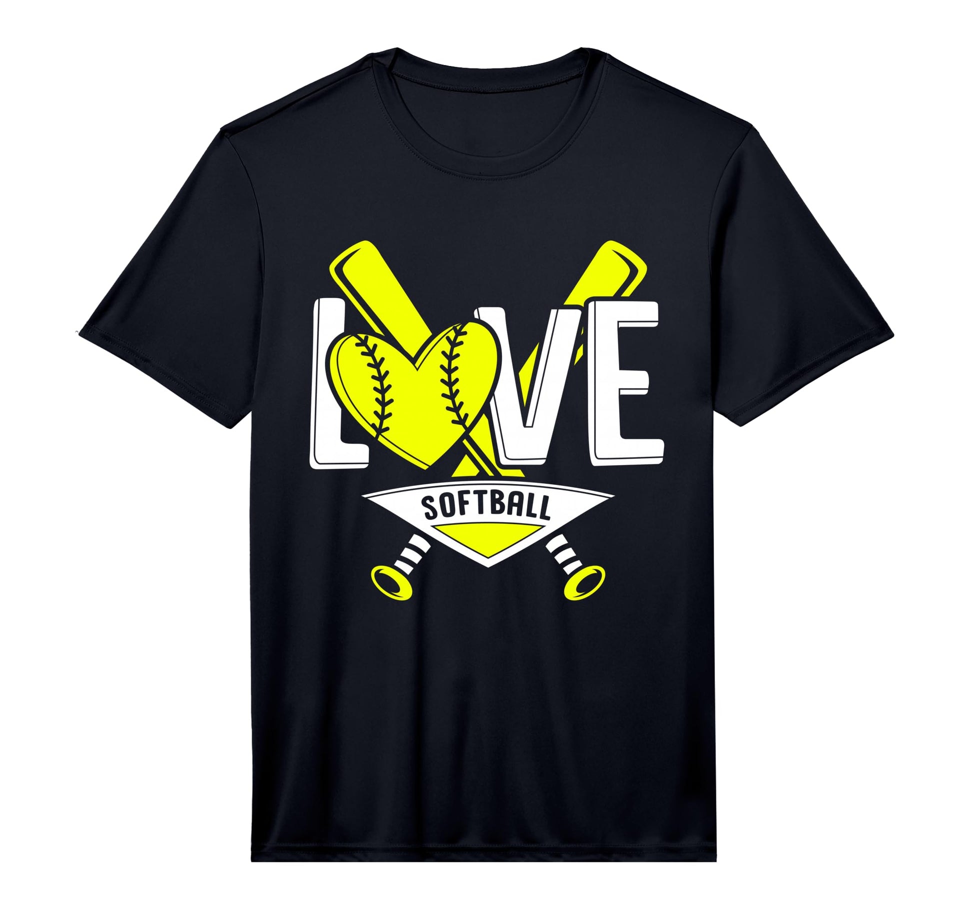 Love Softball Funny Bat And Ball Baseball T-Shirt - Graphic Print Unisex - T-Shirt, Sweatshirt, Hoodie