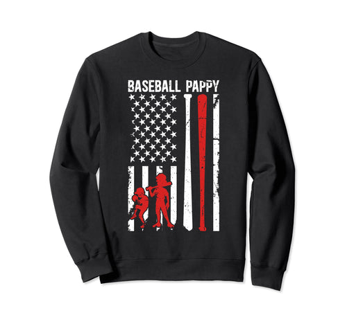 Baseball Pappy Grandpa Us Flag Pappy Sweatshirt - Trendy Graphic Men Women - T-Shirt, Sweatshirt, Hoodie