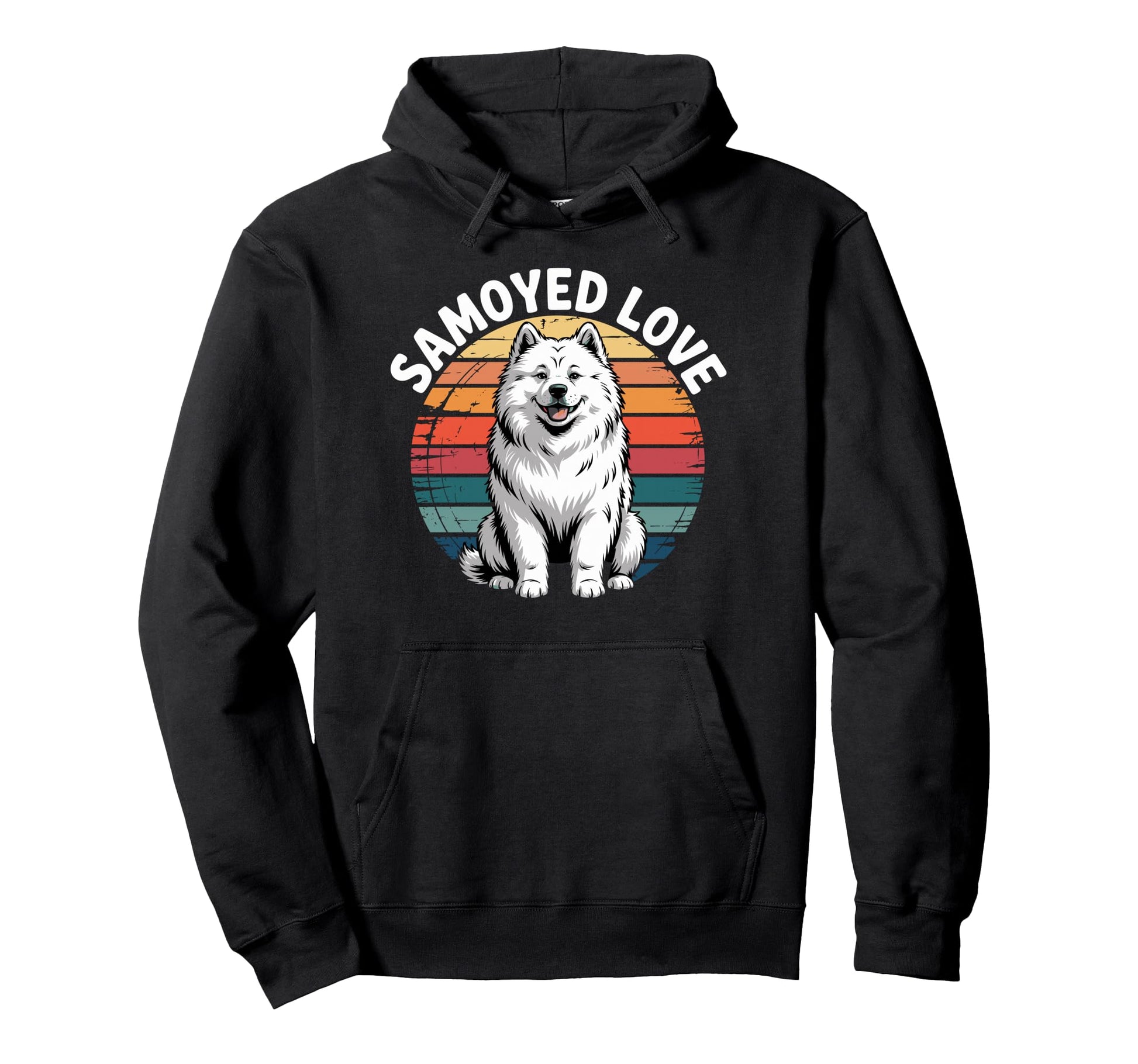 Samoyed Love Rainbow Circle Fun Dog Lover Hoodie - Streetwear Style Unisex - T-Shirt, Sweatshirt, Hoodie