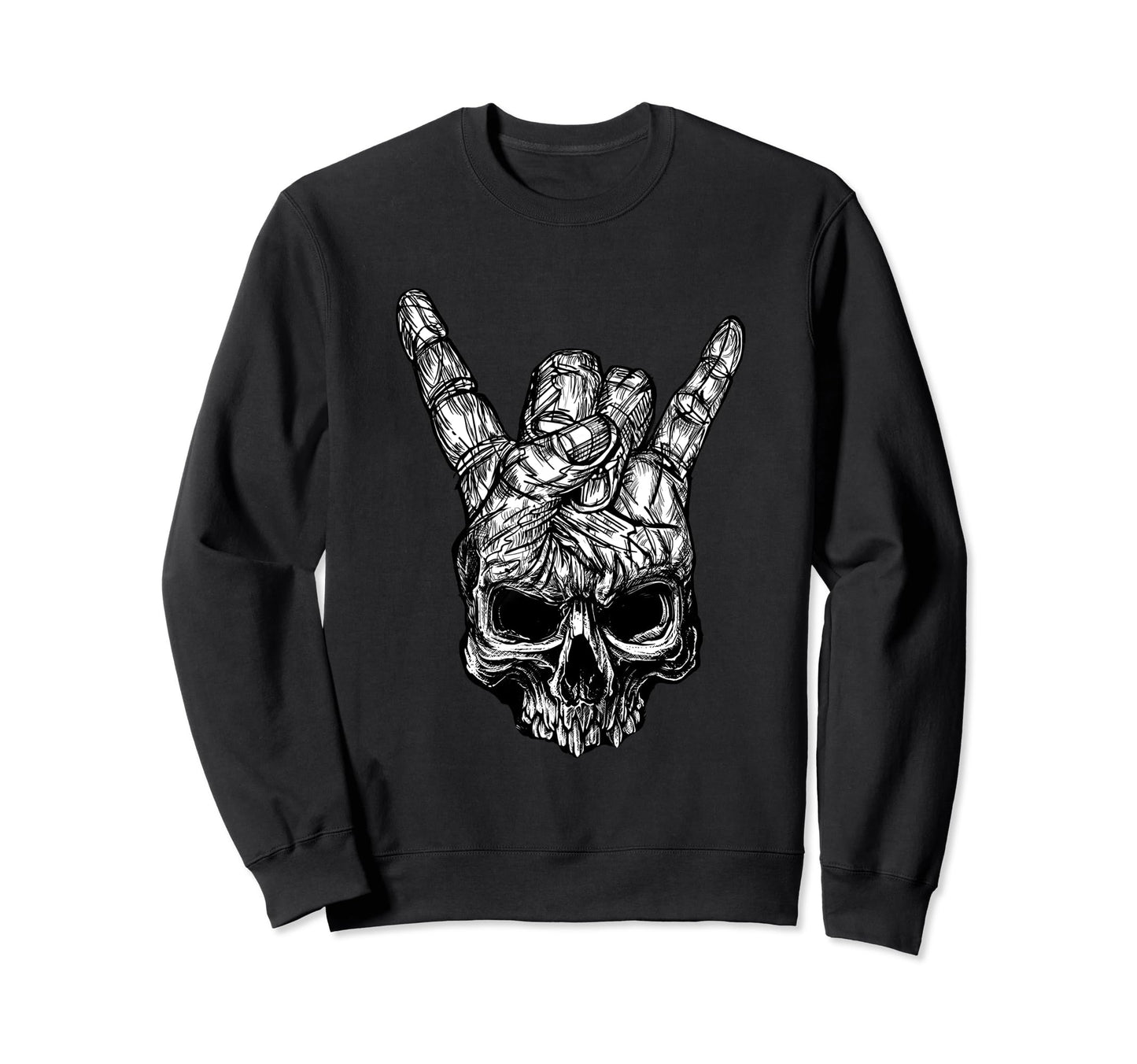 Skull Hand Heavy Rock Music Skull Devil Sweatshirt - Unique Graphic Unisex - T-Shirt, Sweatshirt, Hoodie