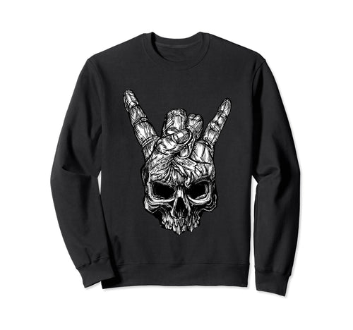 Skull Hand Heavy Rock Music Skull Devil Sweatshirt - Unique Graphic Unisex - T-Shirt, Sweatshirt, Hoodie