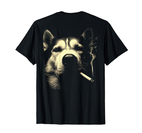 Siberian Husky Smoking Cigarette Meme 90 T-Shirt - Unique Graphic Unisex - T-Shirt, Sweatshirt, Hoodie