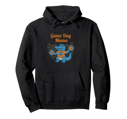 Game Day Mom Football Playful Alligator Hoodie - Trendy Graphic Men Women - T-Shirt, Sweatshirt, Hoodie