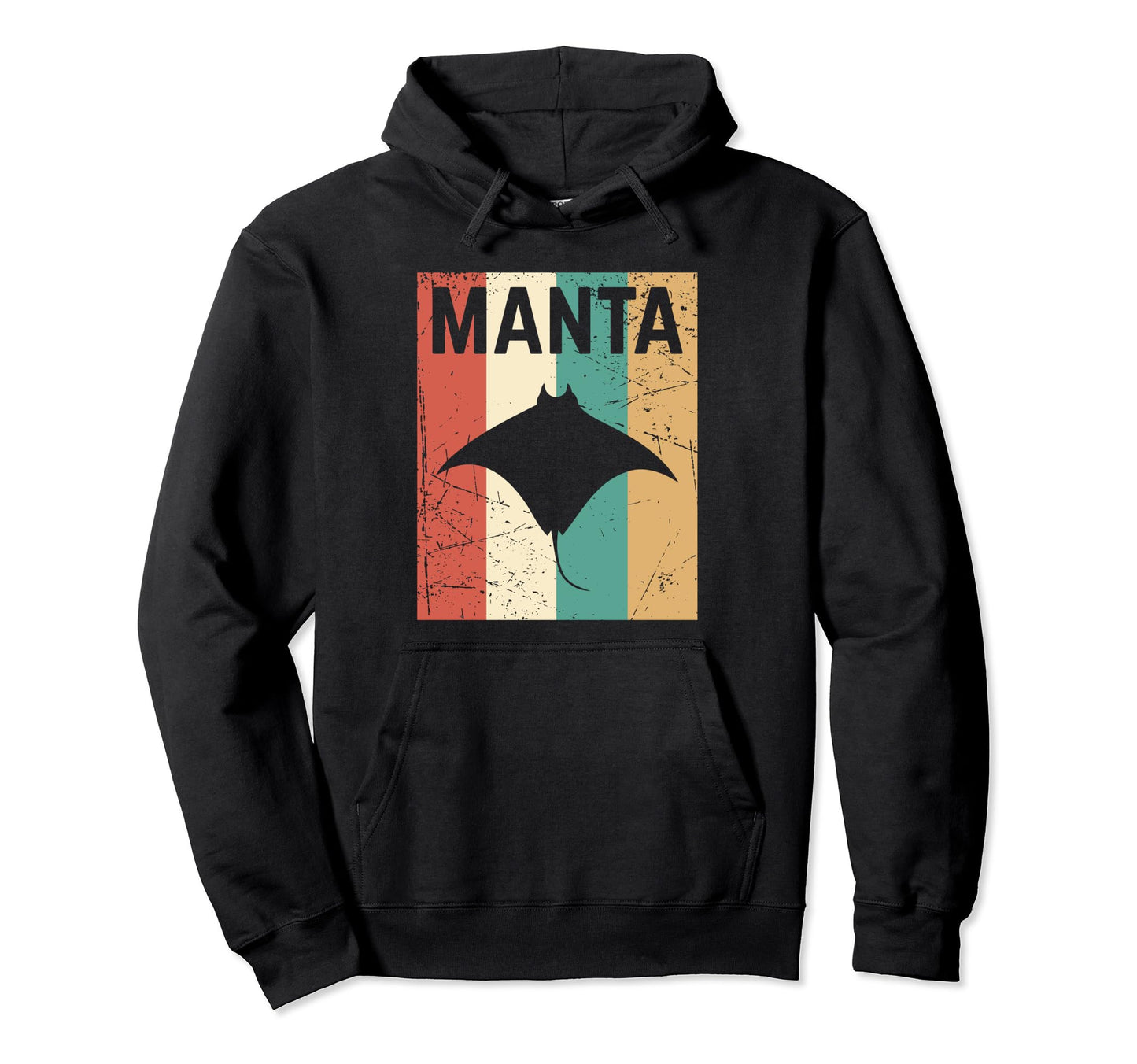 Fun Manta Ray Rainbow Ocean Animal Hoodie - Fun Novelty Design for Adults - T-Shirt, Sweatshirt, Hoodie