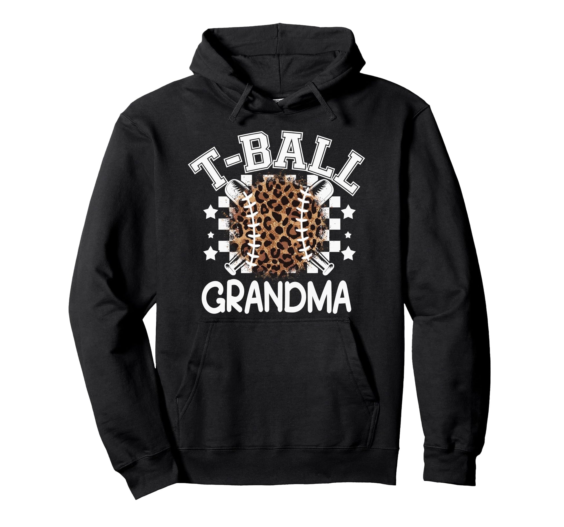 T Ball Teeball Grandma Leopard Hoodie - Casual Everyday Wear Unisex - T-Shirt, Sweatshirt, Hoodie