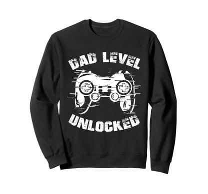 Dad Level Unlocked Gaming Controller Sweatshirt - Custom Art Print Unisex - T-Shirt, Sweatshirt, Hoodie