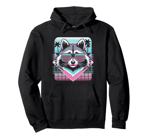 Raccoon Sunglasses 80S Aesthetic Vaporwave Hoodie - Unique Graphic Unisex - T-Shirt, Sweatshirt, Hoodie