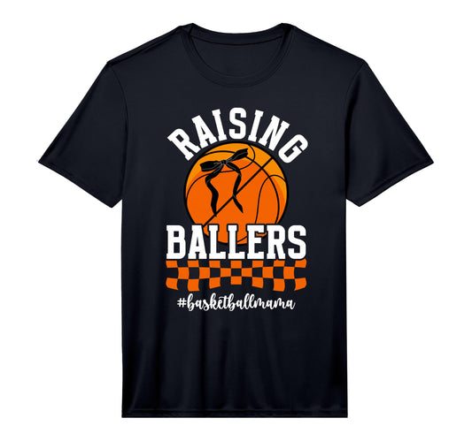 Mens Raising Ballers Basketball Mom T-Shirt - Unique Graphic for Adults - T-Shirt, Sweatshirt, Hoodie
