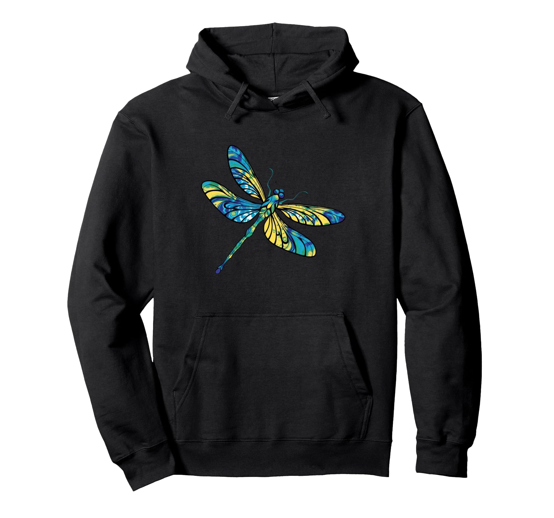 Dragonfly Tie Dye Colorful Hippie Hoodie - Minimalist Print for Adults - T-Shirt, Sweatshirt, Hoodie