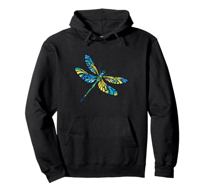 Dragonfly Tie Dye Colorful Hippie Hoodie - Minimalist Print for Adults - T-Shirt, Sweatshirt, Hoodie