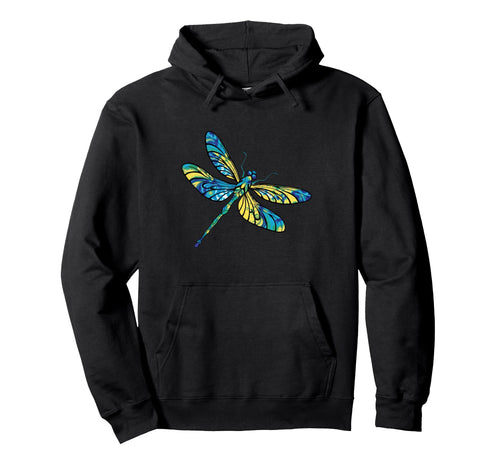Dragonfly Tie Dye Colorful Hippie Hoodie - Minimalist Print for Adults - T-Shirt, Sweatshirt, Hoodie