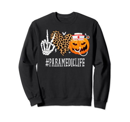 Paramedic Peace Love Pumpkin Sweatshirt - Casual Everyday Wear Unisex - T-Shirt, Sweatshirt, Hoodie