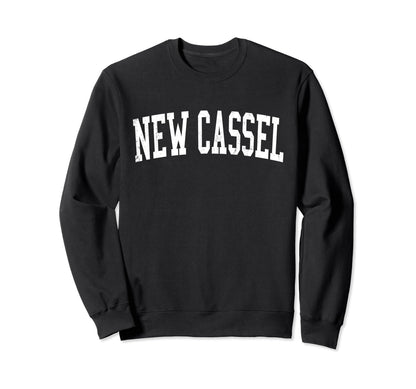 New Cassel Ny Distressed White Sweatshirt - Aesthetic Graphic Unisex - T-Shirt, Sweatshirt, Hoodie