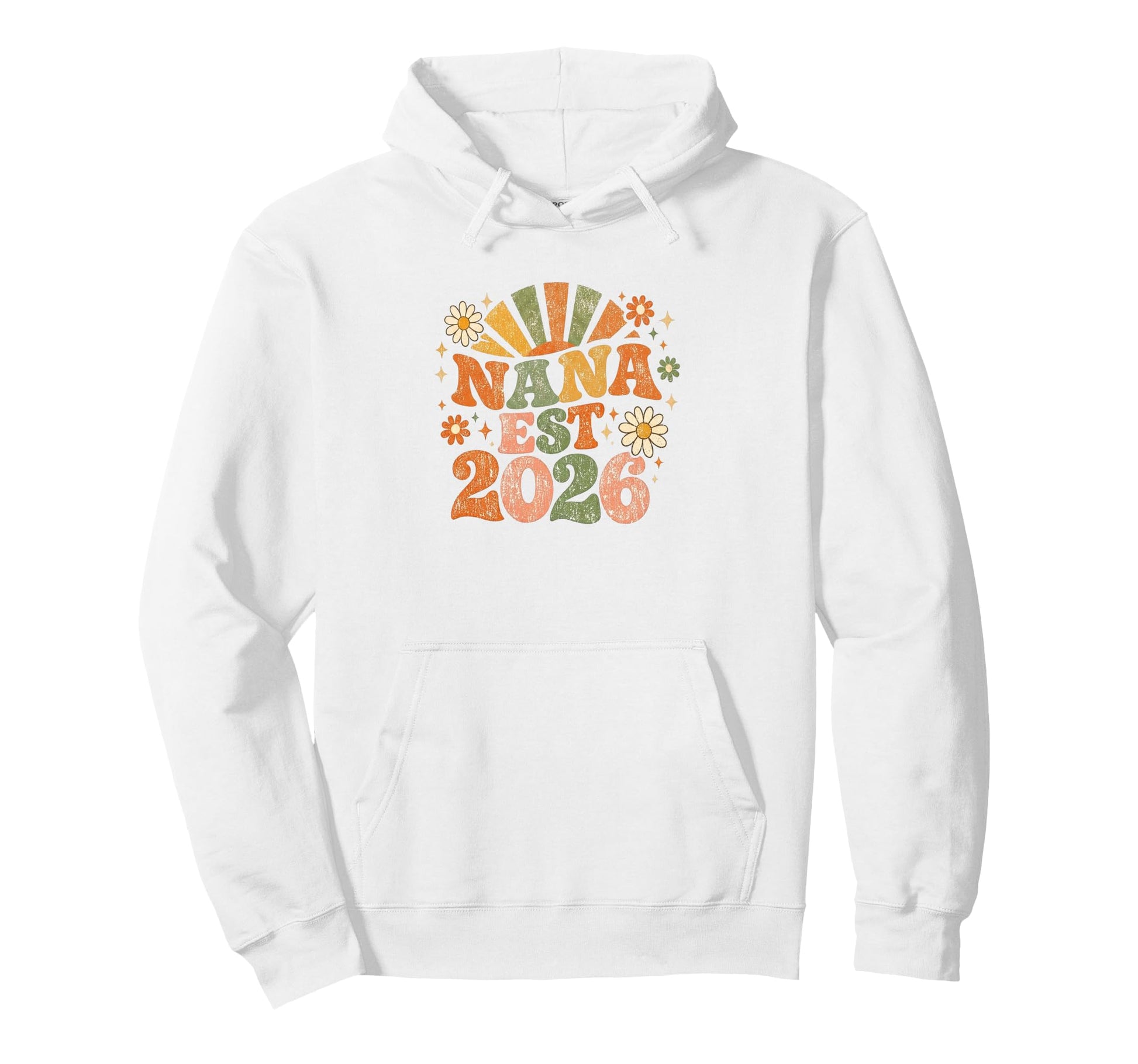 Nana Est 2026 Groovy Daisy Flower New Hoodie - Minimalist Print for Adults - T-Shirt, Sweatshirt, Hoodie