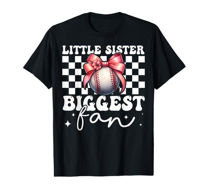 Baseball Sister Coquette Bow Little T-Shirt - Streetwear Style for Adults - T-Shirt, Sweatshirt, Hoodie