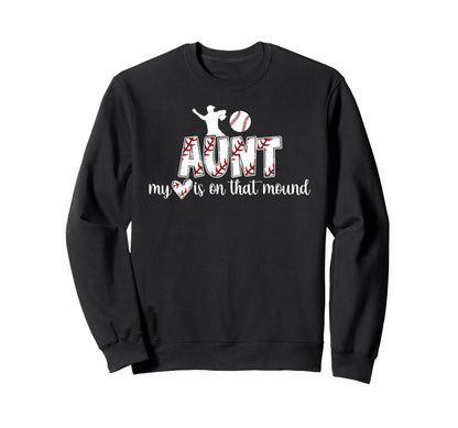 Proud Baseball Pitcher Aunt Baseball Sweatshirt - Novelty Apparel Unisex - T-Shirt, Sweatshirt, Hoodie