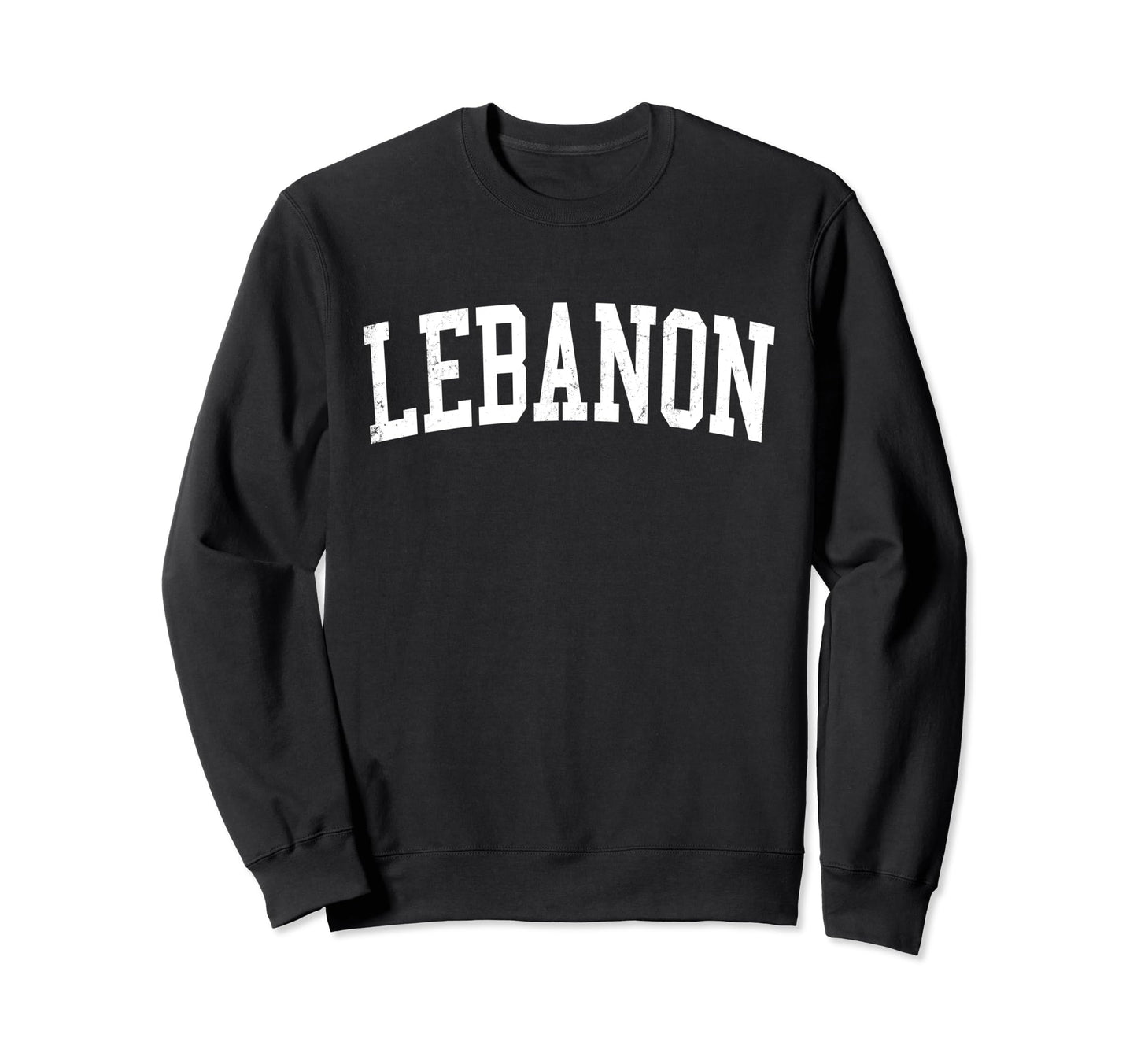 Lebanon Distressed White Varsity Sweatshirt - Trendy Graphic for Adults - T-Shirt, Sweatshirt, Hoodie