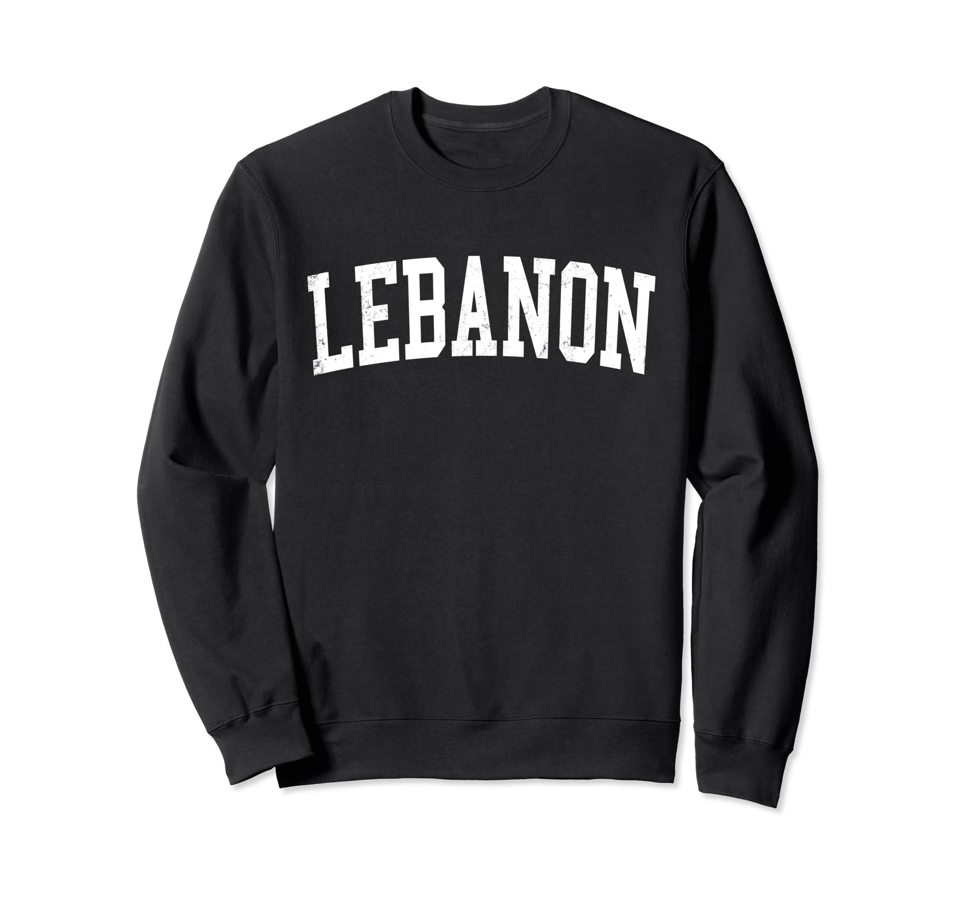 Lebanon Distressed White Varsity Sweatshirt - Trendy Graphic for Adults - T-Shirt, Sweatshirt, Hoodie