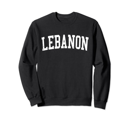 Lebanon Distressed White Varsity Sweatshirt - Trendy Graphic for Adults - T-Shirt, Sweatshirt, Hoodie