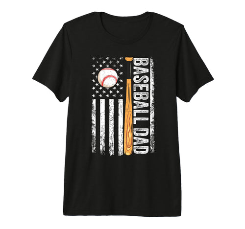 Mens Baseball Dad Usa Flag Father Day T-Shirt - Novelty Apparel Unisex - T-Shirt, Sweatshirt, Hoodie